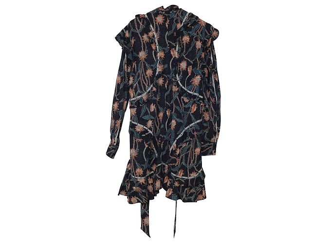 Isabel Marant Ullo Mini abito con volant in cotone blu Blu navy - vista 5