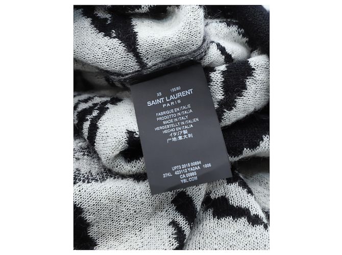 Oberer Intarsienpullover von Saint Laurent aus schwarzem Mohair - Ansicht 3