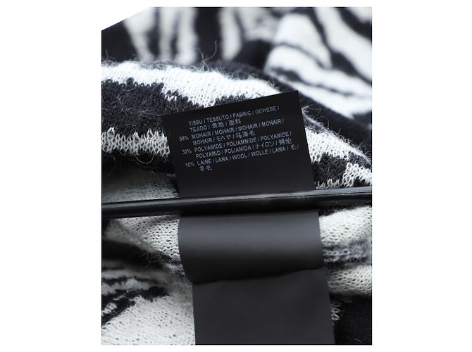 Oberer Intarsienpullover von Saint Laurent aus schwarzem Mohair - Ansicht 4