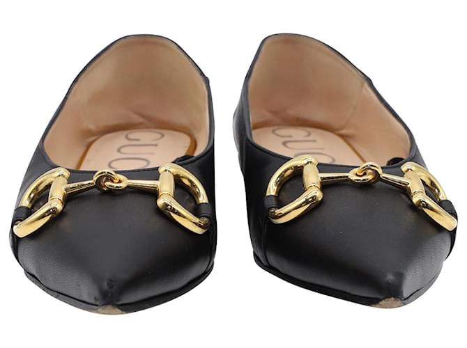 gucci deva ballet flats with chain and horsebit