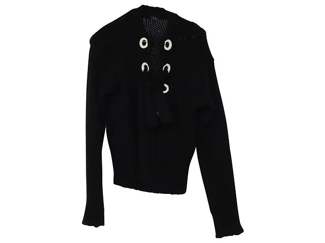 Joseph Suéter com cadarço em cashmere preto - vista 5