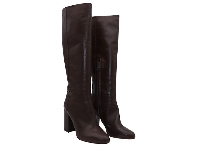 Tabitha Simmons Sophie Botas de cano alto em couro de bezerro marrom Couro - vista 4