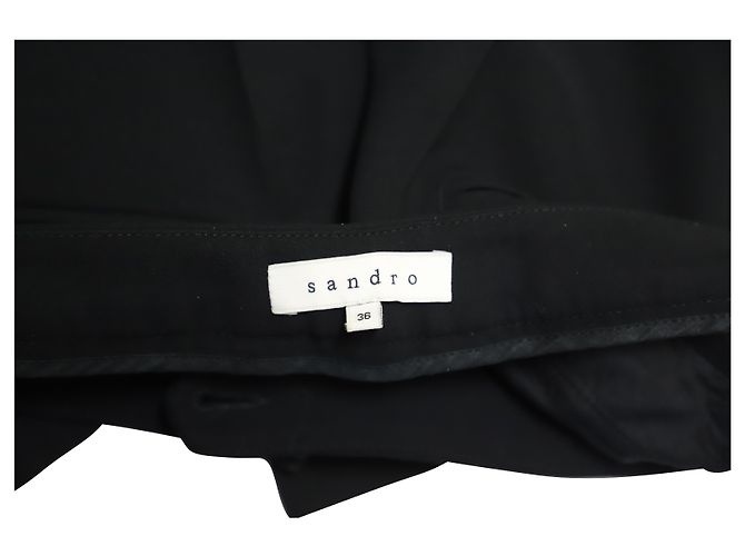 Sandro Paris Gerade Hose aus schwarzem Polyester - Ansicht 3