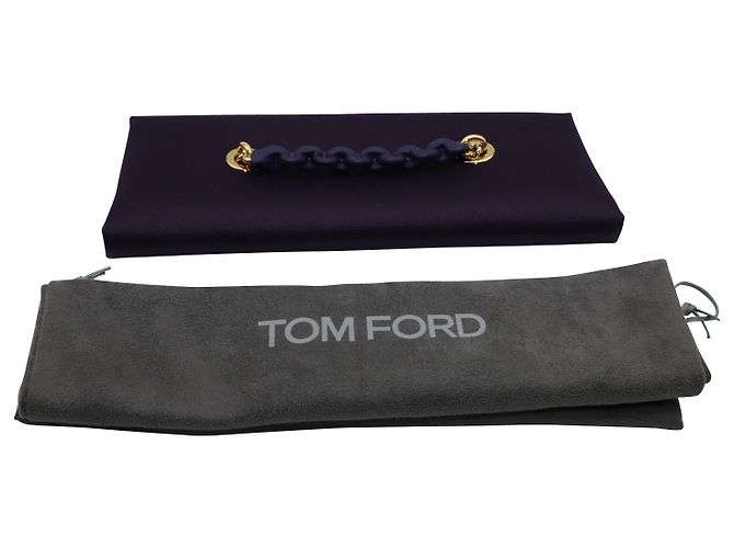 Pochette Tom Ford con Tracolla in Raso Viola - vista 6
