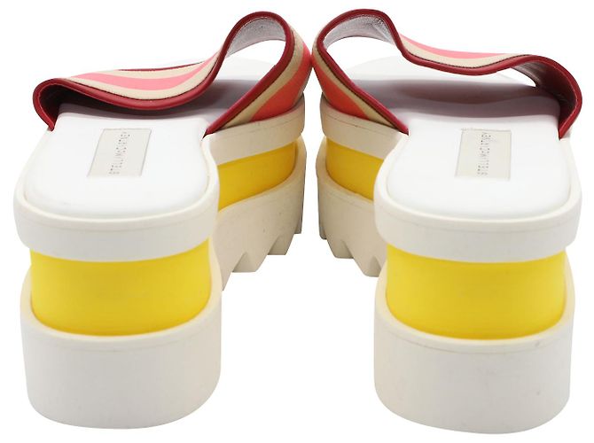Stella Mc Cartney Ciabatte Stella Mccartney con plateau color block in ecopelle bianca Bianco - vista 2