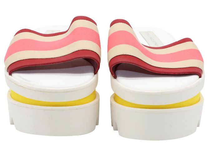 Stella Mc Cartney Ciabatte Stella Mccartney con plateau color block in ecopelle bianca Bianco - vista 4