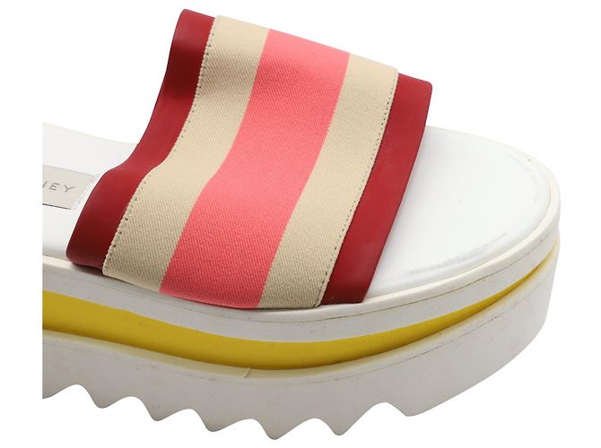 Stella Mc Cartney Ciabatte Stella Mccartney con plateau color block in ecopelle bianca Bianco - vista 8