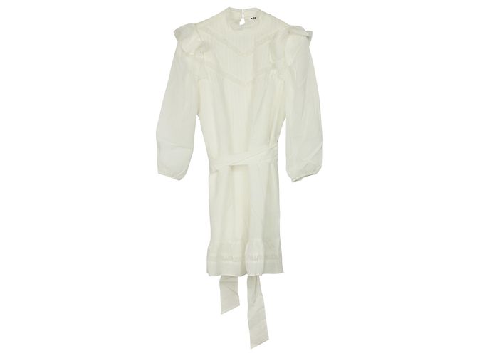 Vestido Reformation Dinah de algodón blanco Crudo - vista 4