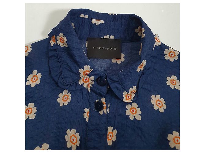 Autre Marque Vestido de flores azul de algodón Birgitte Herskind - vista 6