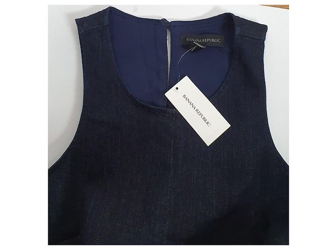 Vestido de algodón azul Banana Republic - vista 4