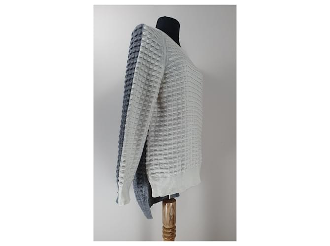 Uterque Pullover Grau Weiß aus Wolle und Kaschmir M - Ansicht 2