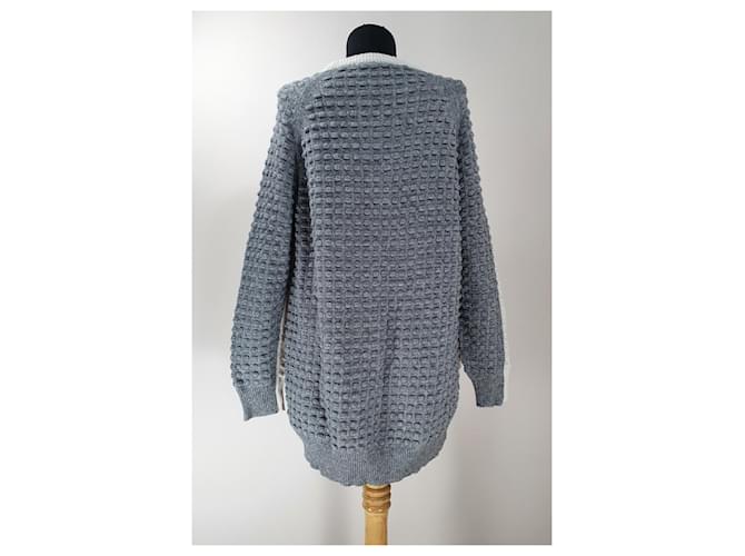Uterque Pullover Grau Weiß aus Wolle und Kaschmir M - Ansicht 3