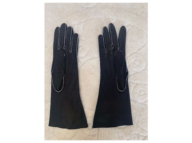 Hermès Handschuhe aus braunem Wildleder Dunkelbraun - Ansicht 2