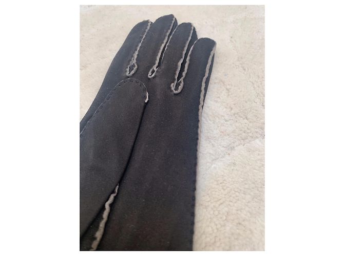 Hermès Handschuhe aus braunem Wildleder Dunkelbraun - Ansicht 3