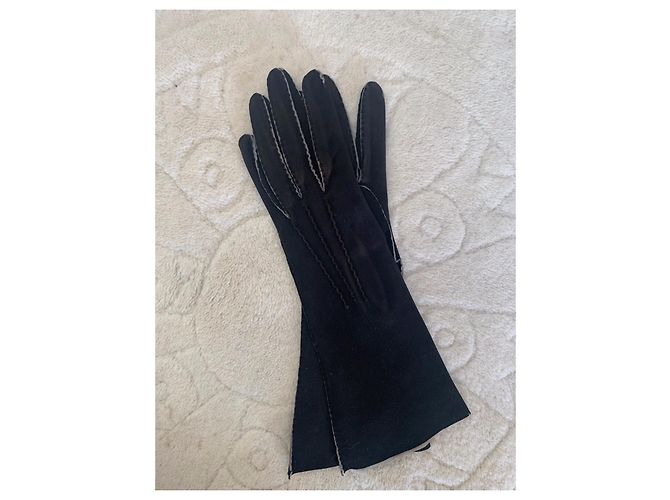 Hermès Handschuhe aus braunem Wildleder Dunkelbraun - Ansicht 7