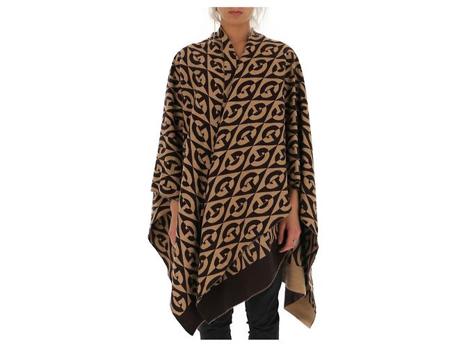 Poncho Gucci GG Rhombus Marrón como nuevo hombre Mujer - vista 4