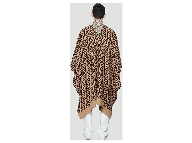 Poncho Gucci GG Rhombus Marrón como nuevo hombre Mujer - vista 5