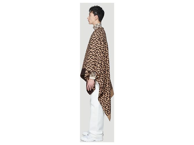 Poncho Gucci GG Rhombus Marrón como nuevo hombre Mujer - vista 6