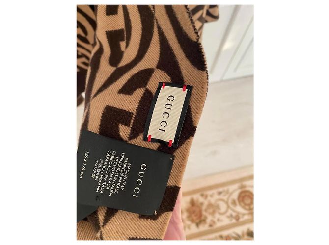 Poncho Gucci GG Rhombus Marrón como nuevo hombre Mujer - vista 8