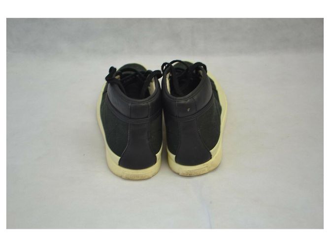 Alexander Mcqueen Sneakers alte unisex in tela e pelle Nero Bianco - vista 3