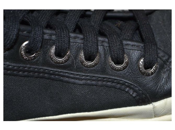 Alexander Mcqueen Sneakers alte unisex in tela e pelle Nero Bianco - vista 5