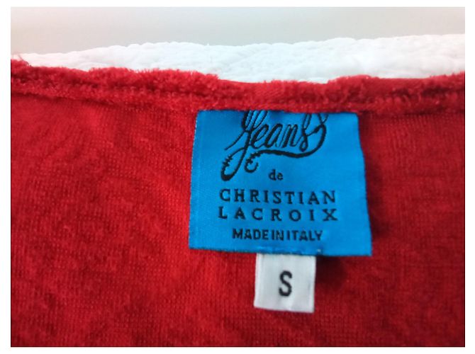 Autre Marque Top de elastano y velour de algodón,  , Cristian lacroix Roja - vista 3
