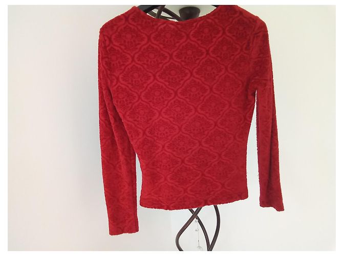 Autre Marque Top de elastano y velour de algodón,  , Cristian lacroix Roja - vista 4