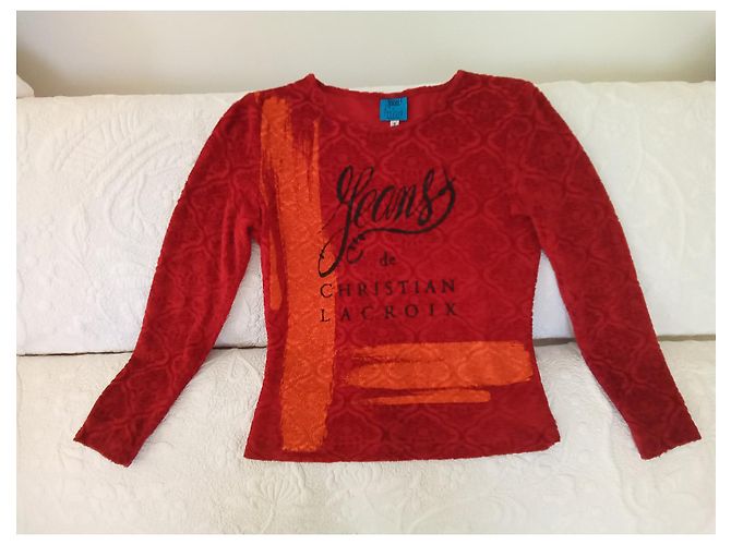 Autre Marque Top de elastano y velour de algodón,  , Cristian lacroix Roja - vista 7