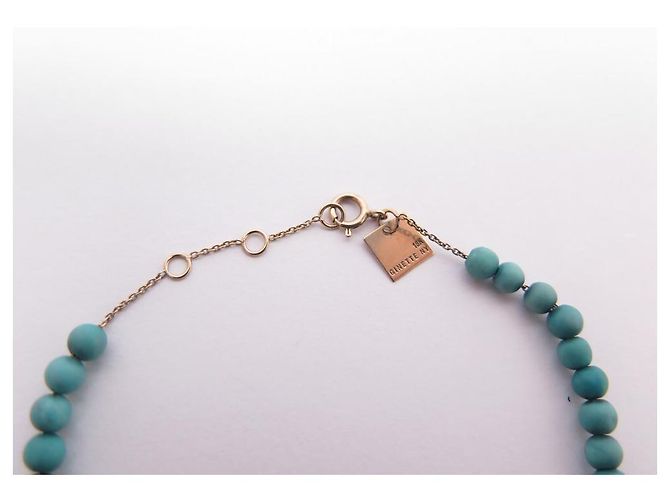 BRACCIALE BMA GINETTE NY MARIA MINI CON PERLINE TURCHESE01T ORO ROSA 18K Gold D'oro - vista 2