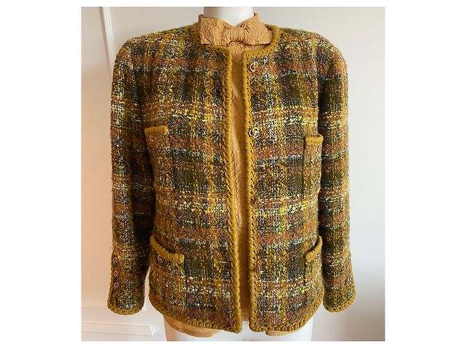 Tailleur Chanel Marrón claro Verde claro - vista 3