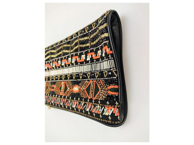 Clutch Alice + Olivia in pelle e corallo - vista 3
