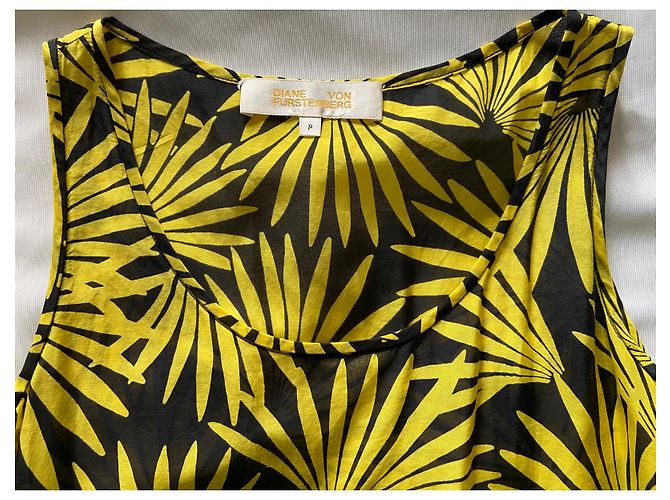 Diane Von Furstenberg Strandkleid Schwarz Gelb - Ansicht 5
