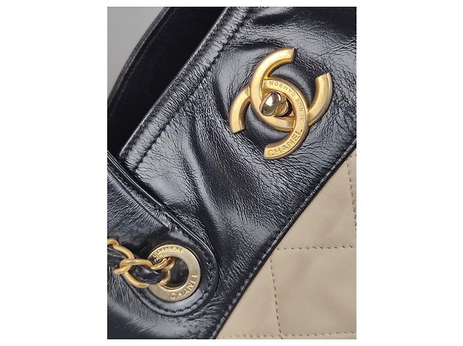 Chanel borsa a spalla matelassé 31 Rue Cambon Nero Beige - vista 3