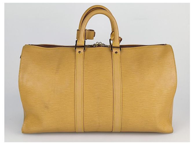 Louis Vuitton borsa da viaggio Keepall 45 Epi Beige - vista 5