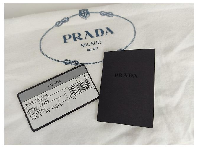 Prada pochette in paillettes e strass con catena - vista 10