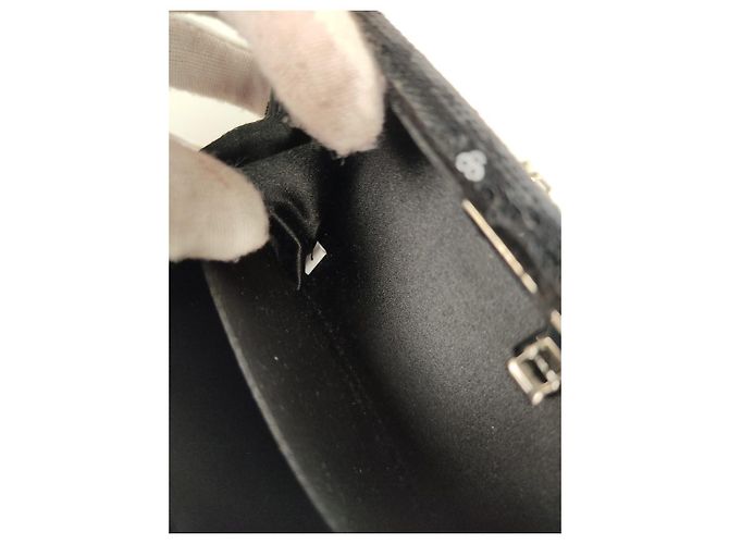 Prada pochette in paillettes e strass con catena - vista 9