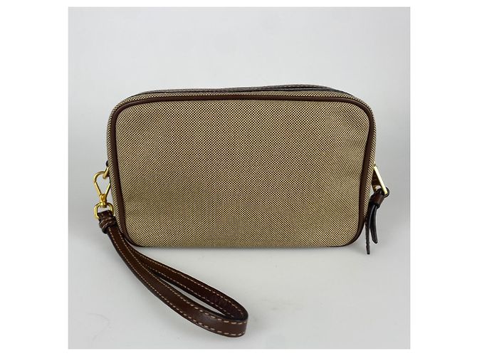 Bolsa clutch com logo Prada Jacquard - vista 4