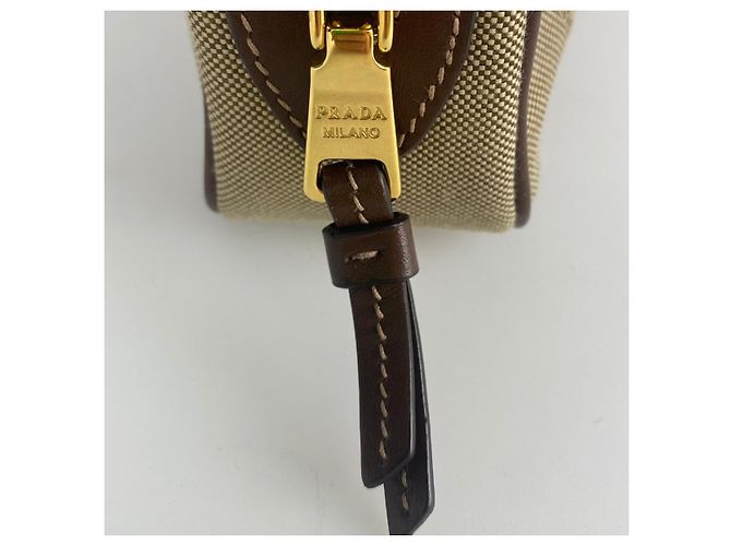 Bolsa clutch com logo Prada Jacquard - vista 5