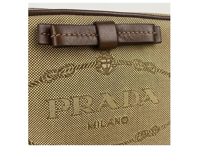 Bolsa clutch com logo Prada Jacquard - vista 6