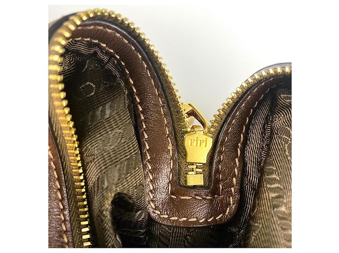 Bolsa clutch com logo Prada Jacquard - vista 8