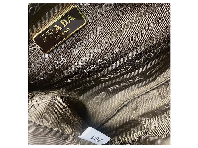 Bolsa clutch com logo Prada Jacquard - vista 9