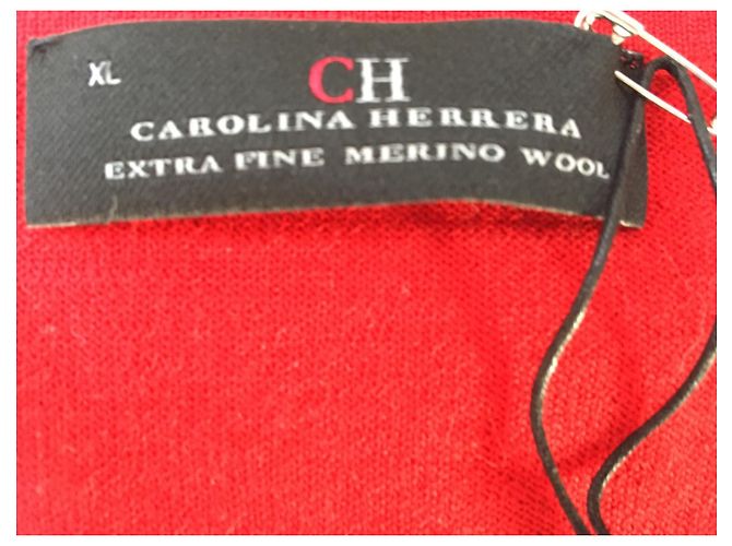 Carolina Herrera Sehr feiner Pullover mit V-Ausschnitt Rot - Ansicht 2