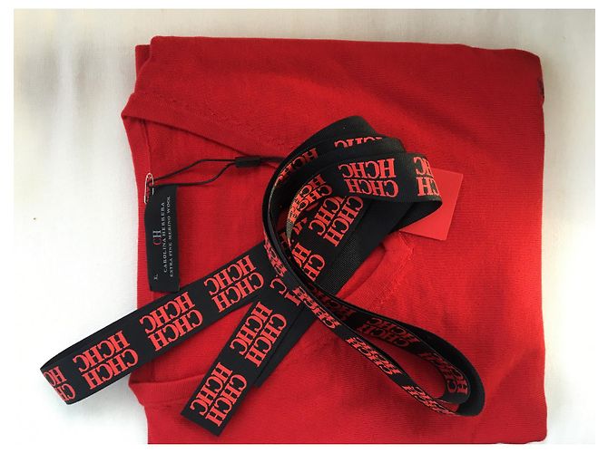 Carolina Herrera Sehr feiner Pullover mit V-Ausschnitt Rot - Ansicht 6
