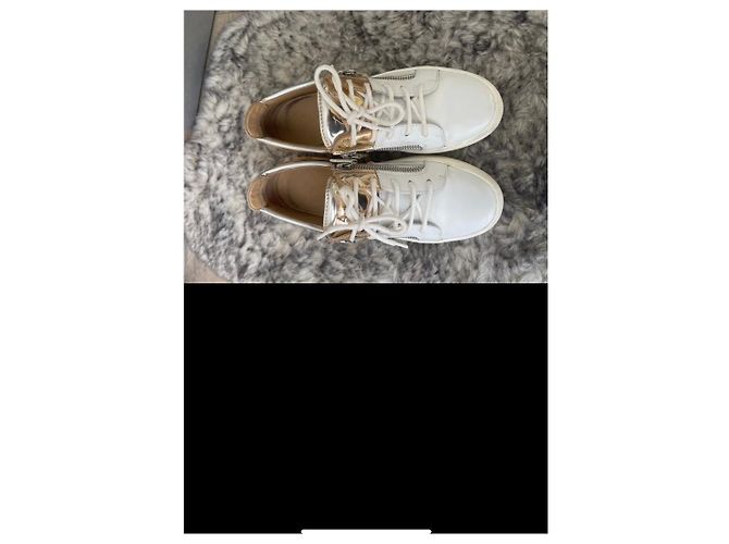 Giuseppe Zanotti Sneaker Leder Weiß Gold Elfenbein Golden Aus weiß - Ansicht 3