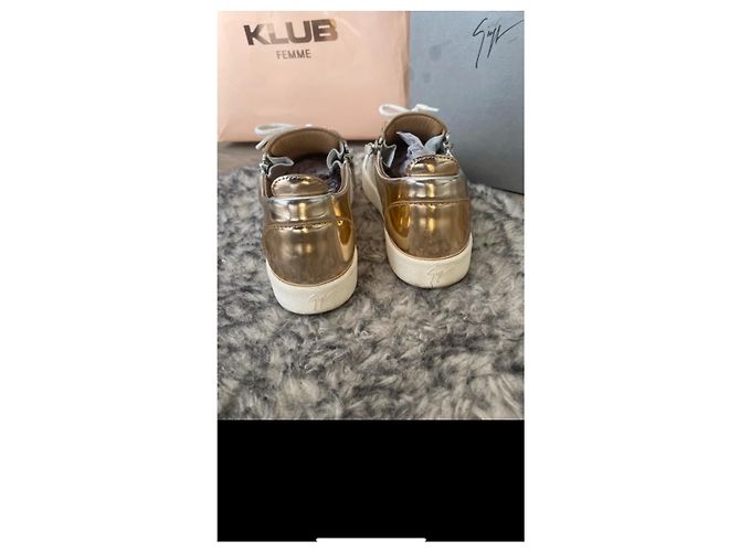 Giuseppe Zanotti Sneaker Leder Weiß Gold Elfenbein Golden Aus weiß - Ansicht 6