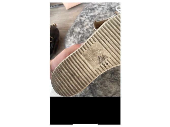 Giuseppe Zanotti Sneaker Leder Weiß Gold Elfenbein Golden Aus weiß - Ansicht 7