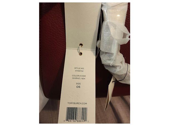 Tory Burch Thea Piccola Borsa Satchel Arrotondata in Pelle Rossa Rosso Bordò - vista 2