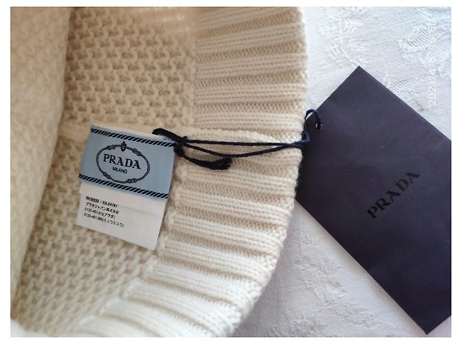 PRADA CAPPELLO IN CASHMERE E LANA CREMA Crudo - vista 2