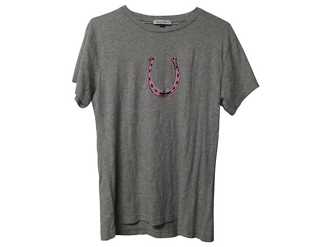 Camiseta de algodón gris con estampado de herradura de Bella Freud - vista 5