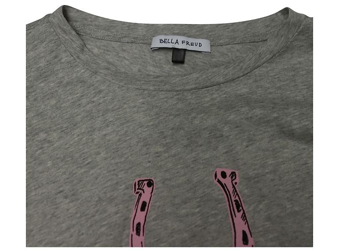 Camiseta de algodón gris con estampado de herradura de Bella Freud - vista 6